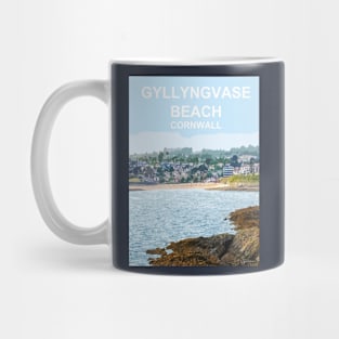 Gyllyngvase Falmouth Cornwall. Cornish gift. Travel poster Mug